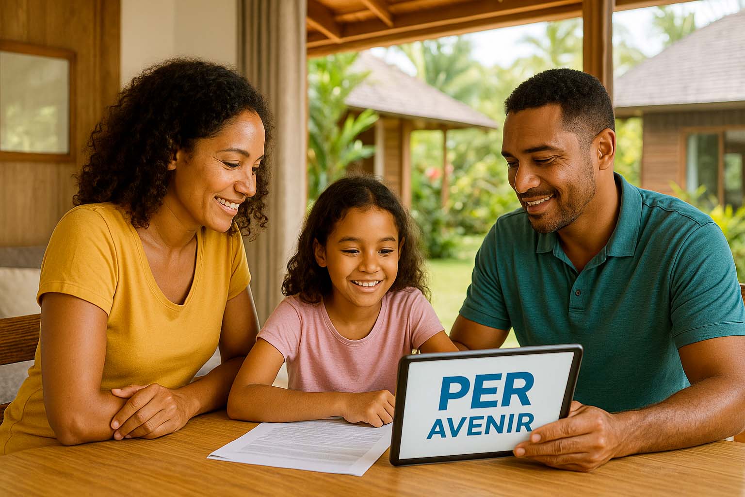 Famille réunionnaise réunie autour d’un contrat PER pour leur enfant