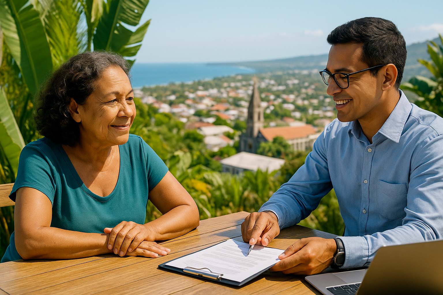 Rencontre entre une cliente et un courtier à Saint-Louis pour un Plan Épargne Retraite